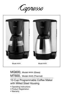MG600, MT600, 10-Cup Programmable Coffee Maker with Milled Steel Housing