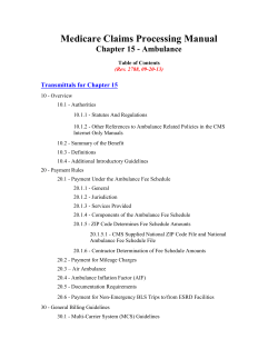 Medicare Claims Processing Manual Chapter 15 - Ambulance Transmittals for Chapter 15