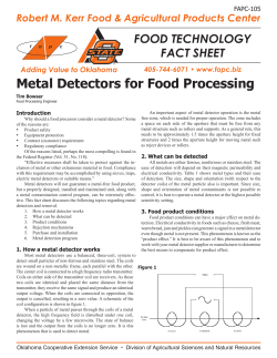 Metal Detectors for Food Processing FOOD TECHNOLOGY FACT SHEET