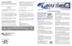 PONY TIMES January 2009 UPCOMING EVENTS IN DETAIL: RVMC Monthly Meeting