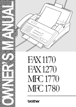 OWNER’S MANUAL FAX 1170 FAX 1270 MFC 1770