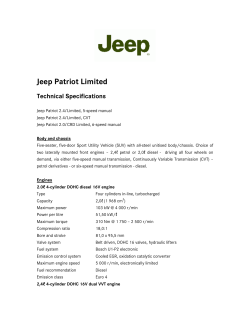 Jeep Patriot Limited Technical Specifications