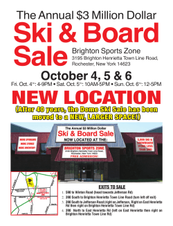 Ski &amp; Board Sale NEW LOCATION October 4, 5 &amp; 6