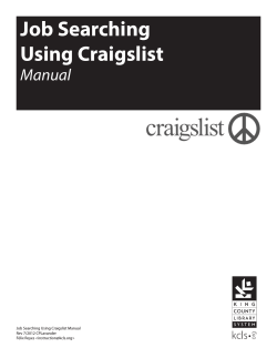 Job Searching Using Craigslist Manual Job Searching Using Craigslist Manual