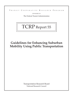 TCRP Report 55 Guidelines for Enhancing Suburban Mobility Using Public Transportation