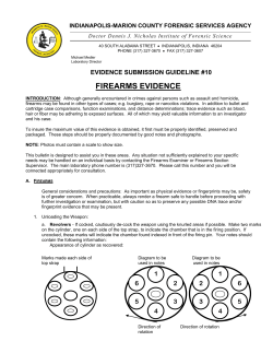 FIREARMS EVIDENCE EVIDENCE SUBMISSION GUIDELINE #10 INDIANAPOLIS-MARION COUNTY FORENSIC SERVICES AGENCY