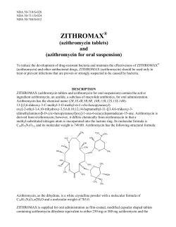 ZITHROMAX (azithromycin tablets) and