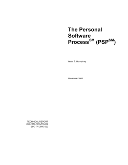 The Personal Software Process (PSP