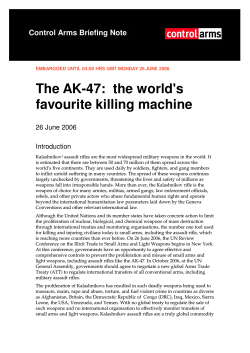 The AK-47:  the world's favourite killing machine  Control Arms Briefing Note