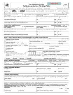 Vehicle Application For Utah Title Utah State Tax Commission