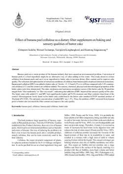 Effect of banana peel cellulose as a dietary fiber supplement... sensory qualities of butter cake