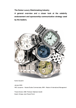 The Swiss Luxury Watchmaking Industry endorsement and sponsorship communication strategy used