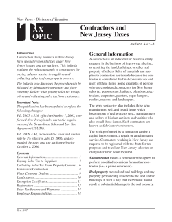 T AX OPIC Contractors and
