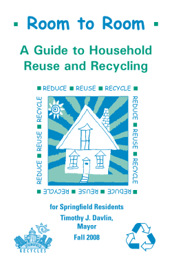 Room to Room A Guide to Household Reuse and Recycling for Springfield Residents