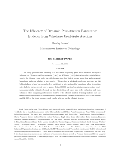 The Efficiency of Dynamic, Post-Auction Bargaining: Evidence from Wholesale Used-Auto Auctions