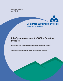 Life-Cycle Assessment of Office Furniture Products Report No. CSS06-11 July 7, 2006