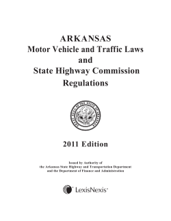 ARKANSAS Motor Vehicle and Traffic Laws and State Highway Commission