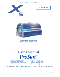 User’s Manual 15 Minutes ProSun X5 34 SLi Intensive