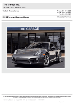 The Garage Inc. 2014 Porsche Cayman Coupe