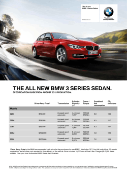 THE ALL NEW BMW 3 SERIES SEDAN.  Models