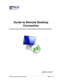 Guide to Remote Desktop Connection ________________________________________________________________________