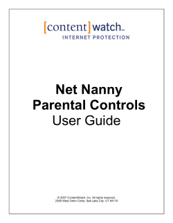 Net Nanny Parental Controls User Guide