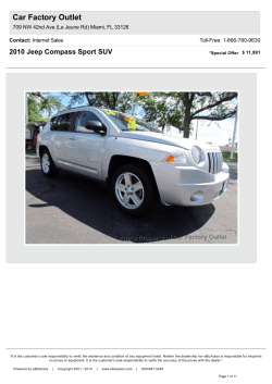 Car Factory Outlet 2010 Jeep Compass Sport SUV Contact: