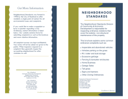 NEIGHBORHOOD STANDARDS Get More Information