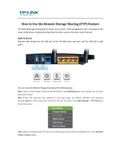 How to Use the Remote Storage Sharing (FTP) Feature