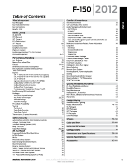 2012 F-150 Table of Contents F-