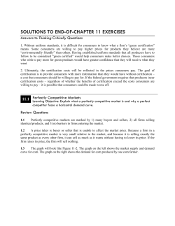 SOLUTIONS TO END-OF-CHAPTER 11 EXERCISES Thinking Critically