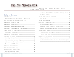 Table of Contents ProZen CAI – Dodge Avenge Installation Guide