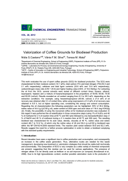 Valorization of Coffee Grounds for Biodiesel Production  C H