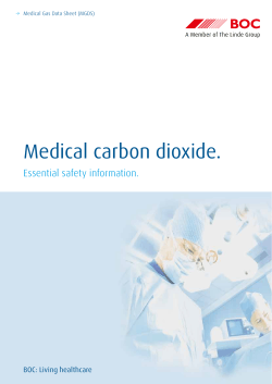 Medical carbon dioxide. Essential safety information. BOC: Living healthcare →