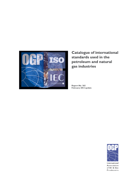 Catalogue of international standards used in the petroleum and natural gas industries
