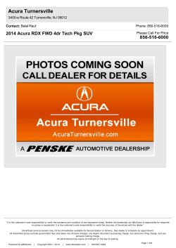 Acura Turnersville 2014 Acura RDX FWD 4dr Tech Pkg SUV 856-516-6000 Contact: