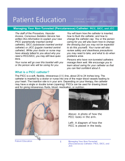 Managing Your Non-Tunneled (Percutaneous) Catheter: