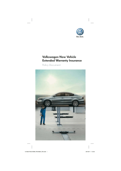 Volkswagen New Vehicle Extended Warranty Insurance Policy Document