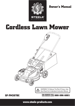 Cordless Lawn Mower SP-PM207DC WARNING! To Reduce The Risk Of Injury, User