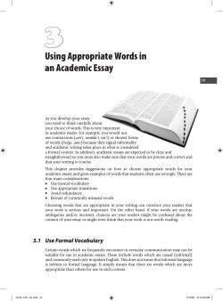 3 Using Appropriate Words in an Academic Essay