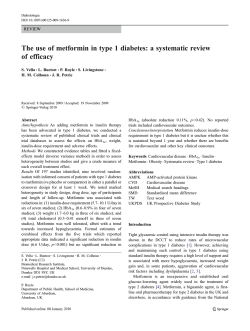 The use of metformin in type 1 diabetes: a systematic... of efficacy REVIEW