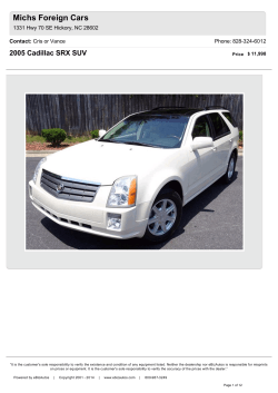 Michs Foreign Cars 2005 Cadillac SRX SUV Contact: