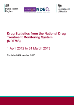 Drug Statistics from the National Drug Treatment Monitoring System (NDTMS)