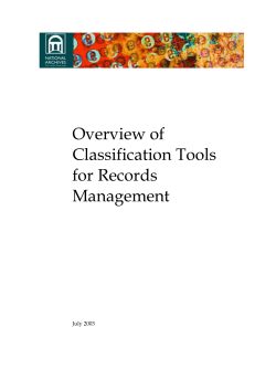 Overview of Classification Tools for Records Management
