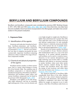 BERYLLIUM AND BERYLLIUM COMPOUNDS