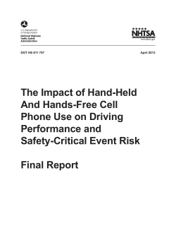 The Impact of Hand-Held And Hands-Free Cell Phone Use on Driving Performance and