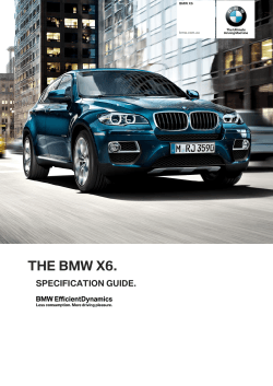 THE BMW X6. SPECIFICATION GUIDE.