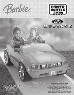 M U S T A N G Owner's Manual with Assembly