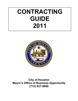 CONTRACTING GUIDE 2011
