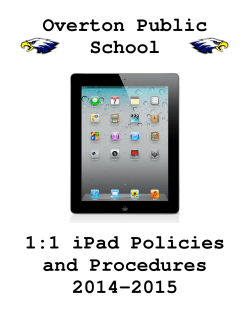Overton Public School  1:1 iPad Policies
